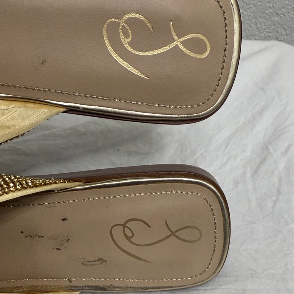 Sam Edelman knotted Gold Crystal Slide Sandals 9.5 issie - Picture 3 of 10